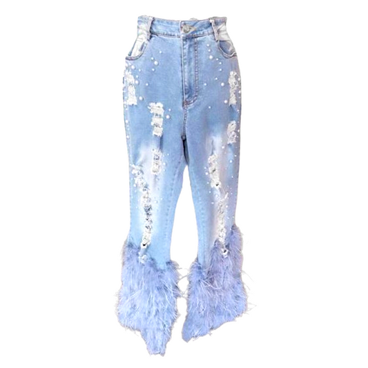 EMBELLISHED DENIM JEAN