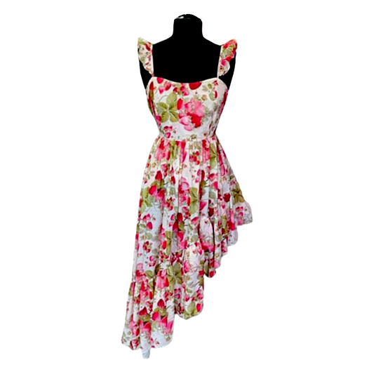 ASYMMETRIC FLORAL DRESS